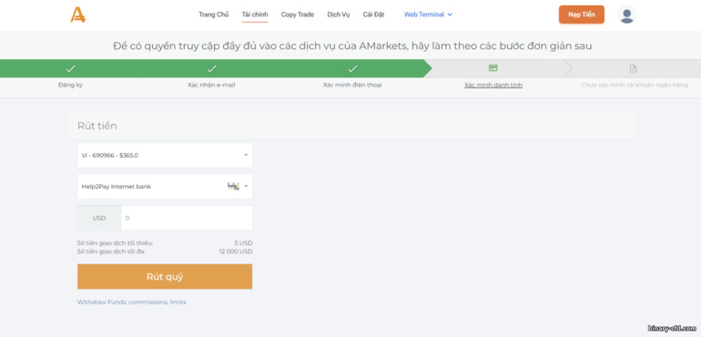 rút tiền từ nhà môi giới AMarkets