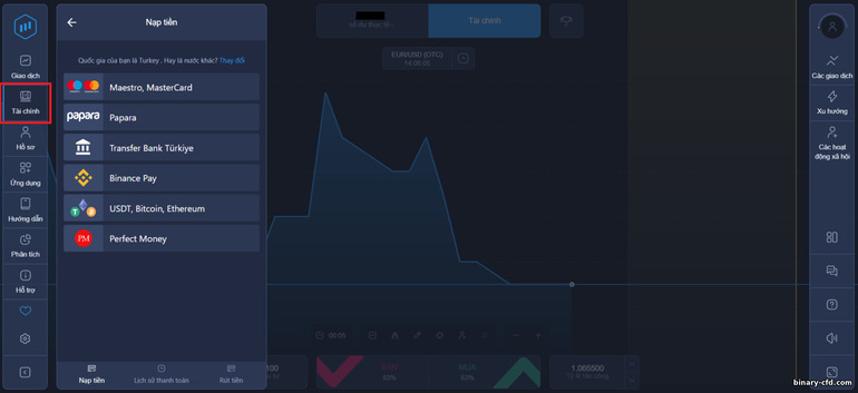 Nạp tiền vào tài khoản của bạn với nhà môi giới tùy chọn nhị phân ExpertOption