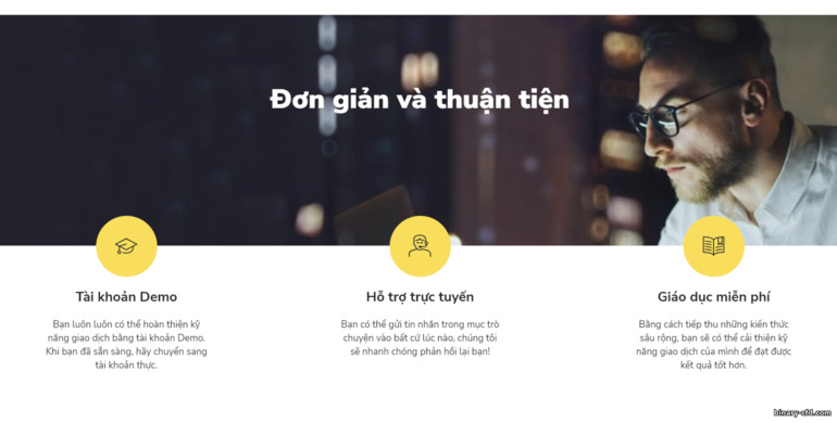 tài khoản demo và đào tạo với nhà môi giới Binomo