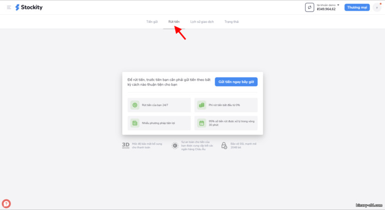 rút tiền từ nhà môi giới Stockity