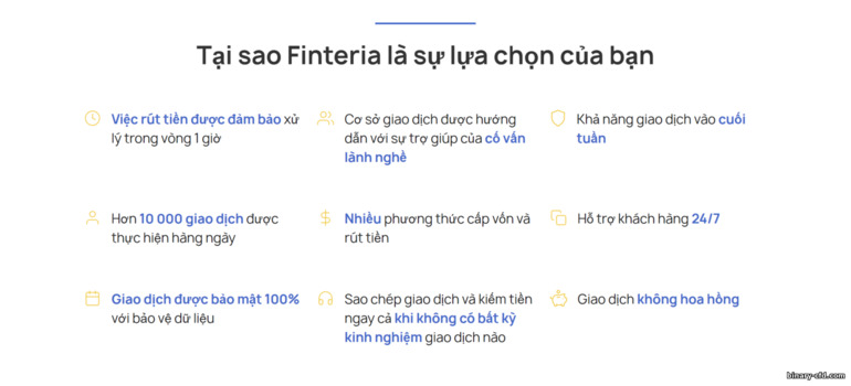 lợi thế của nhà môi giới quyền chọn nhị phân Finteria