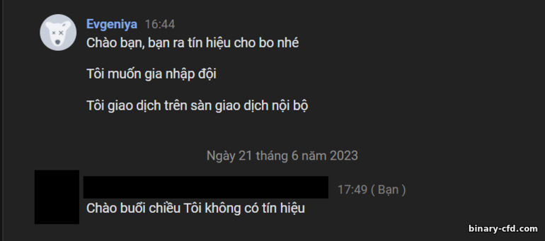 bạn đưa ra tín hiệu về các tùy chọn nhị phân