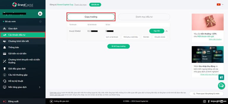 Cách mở tài khoản Copy Trading với nhà môi giới ngoại hối Grand Capital