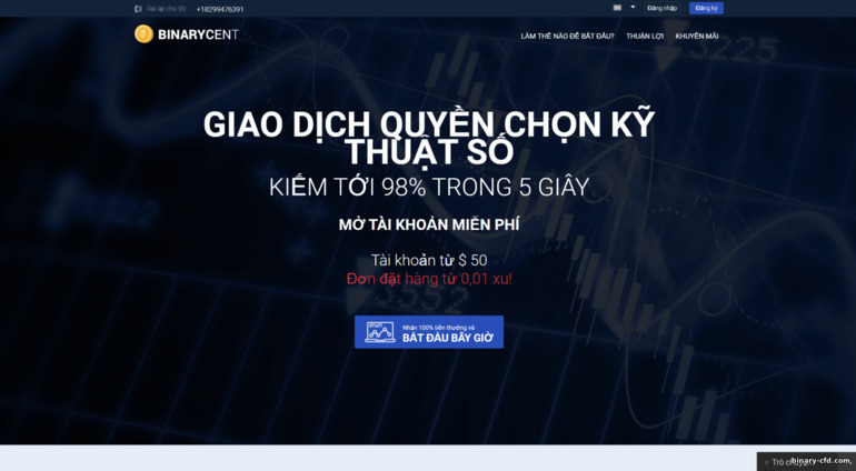 trang web chính thức của nhà môi giới quyền chọn nhị phân Binarycent