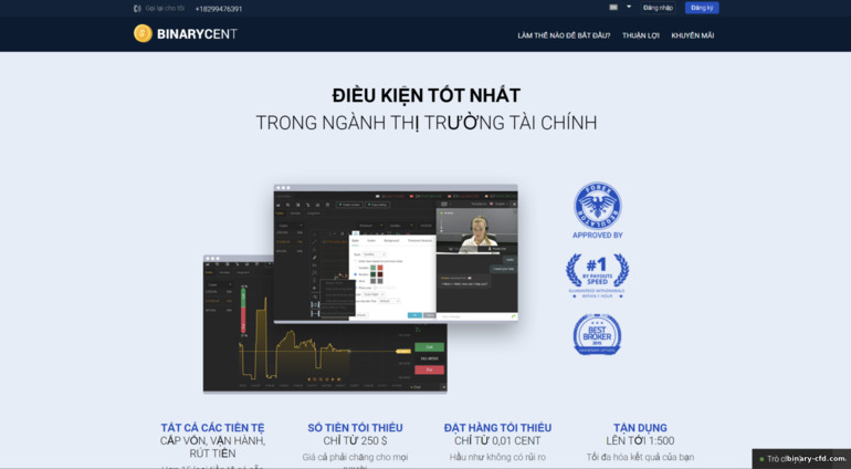 điều kiện giao dịch tại nhà môi giới Binarycent