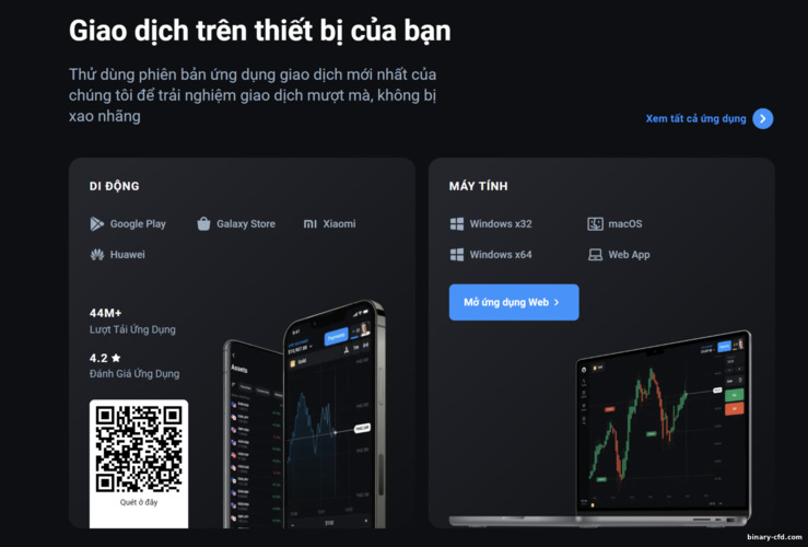 Giao dịch từ các thiết bị khác nhau với nhà môi giới OlympTrade