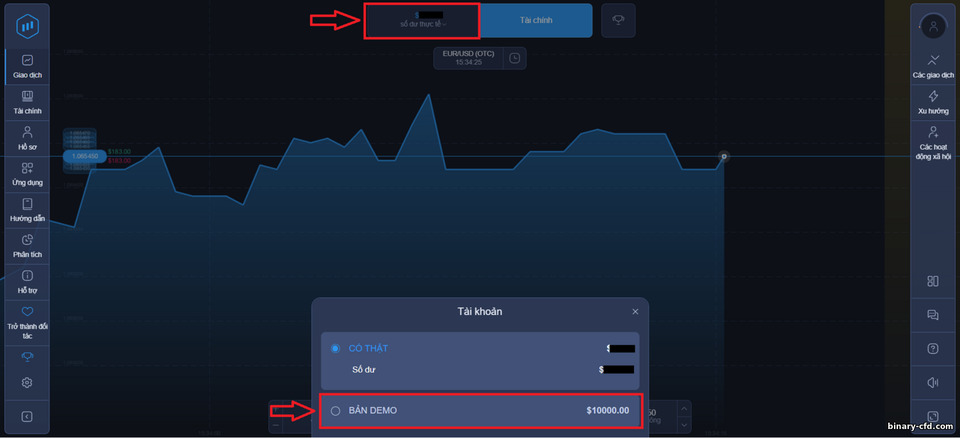 Tài khoản demo để giao dịch trên nhà môi giới quyền chọn nhị phân ExpertOption