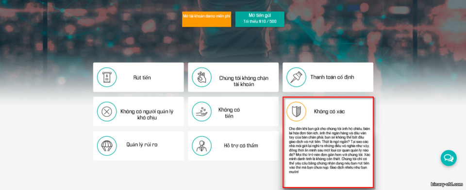 không xác minh tài khoản