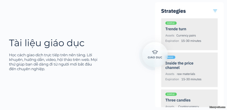 Tài liệu giáo dục từ nhà môi giới Binarium