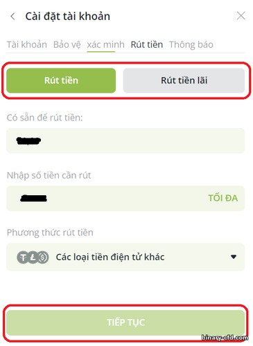 rút tiền từ nhà môi giới quyền chọn nhị phân RaceOption