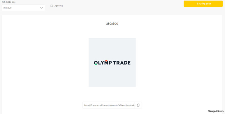 tài liệu quảng cáo logo để thu hút khách hàng tham gia chương trình liên kết của Olymptrade