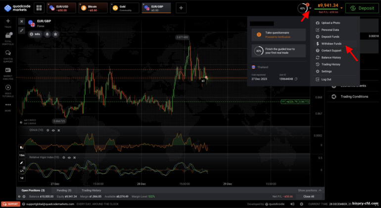 rút tiền từ nhà môi giới Quadcode Markets