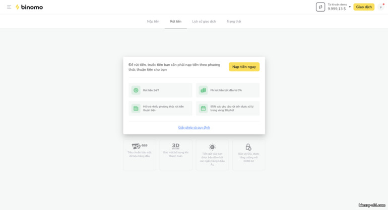 rút tiền từ nhà môi giới Binomo