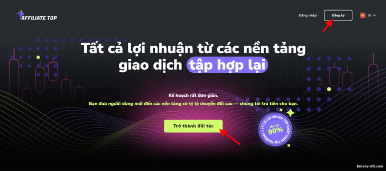 đăng ký tài khoản liên kết tại Affiliate Top