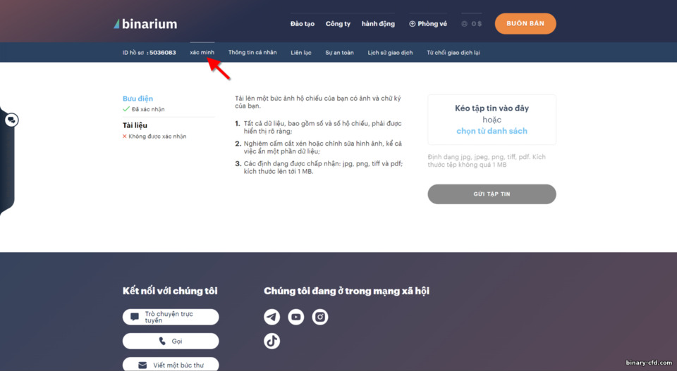 Nạp tiền vào tài khoản giao dịch của bạn với nhà môi giới Binarium
