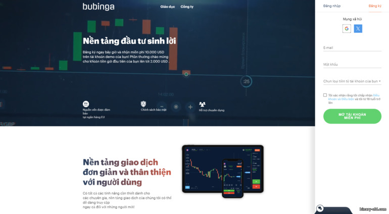 trang web chính thức của nhà môi giới quyền chọn nhị phân Bubinga