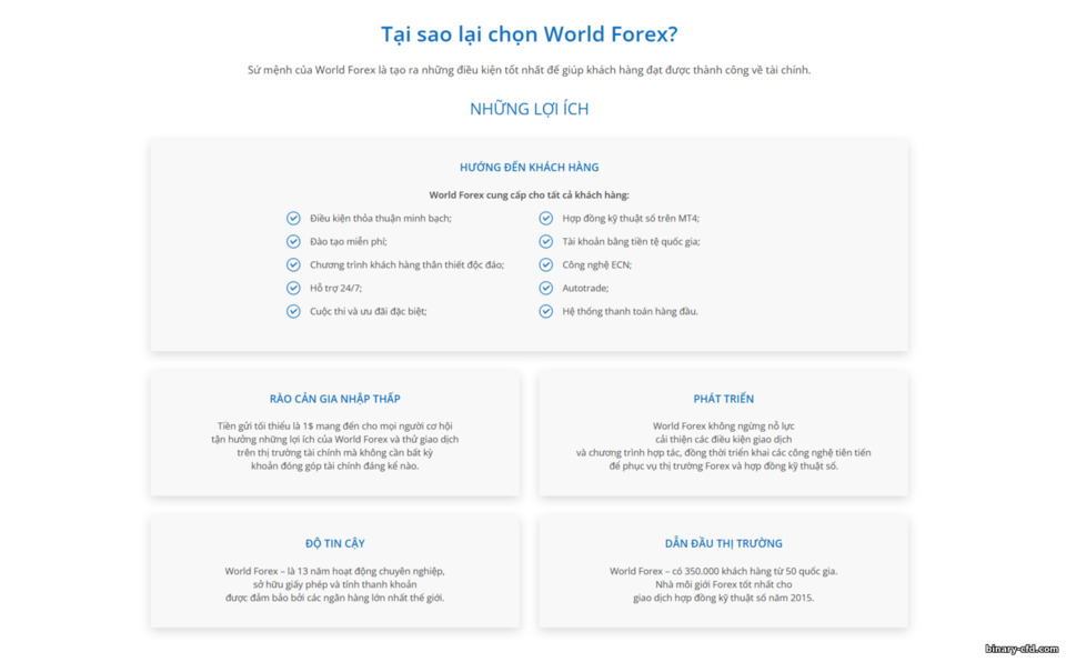 Ưu điểm giao dịch tại World Forex