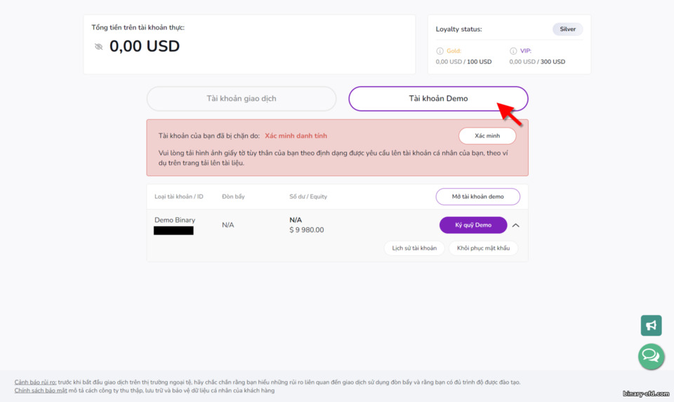 Tài Khoản Demo tại GC Option