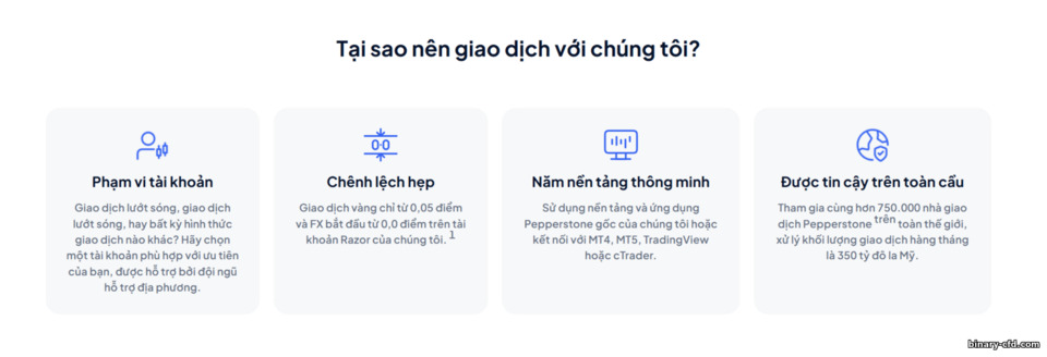 Ưu điểm khi giao dịch với Pepperstone