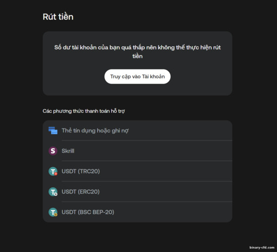 Phương thức rút tiền tại sàn Doto