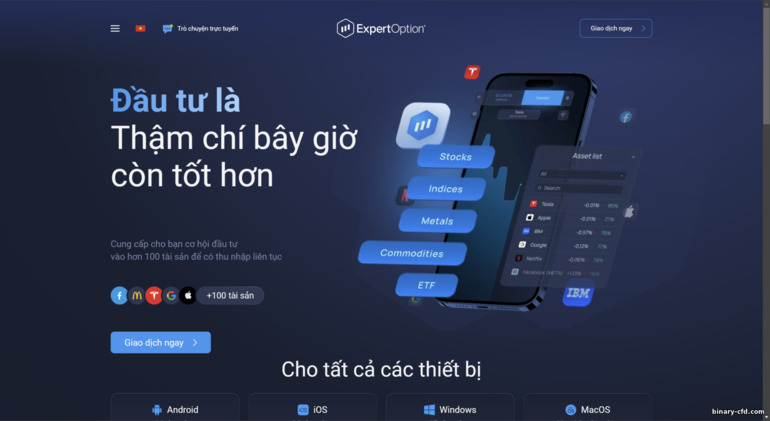 Trang web chính thức của Expert Option