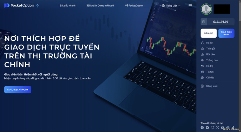 Trang web chính thức của Pocket Option