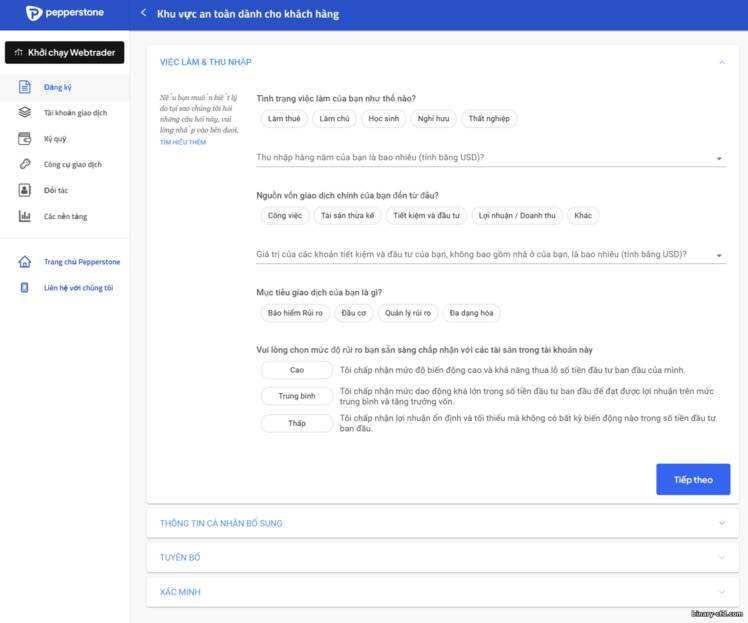 Xác minh tài khoản Pepperstone