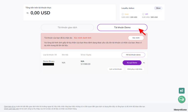 Tài Khoản Demo tại GC Option
