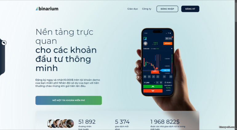 Trang web chính thức của Binarium
