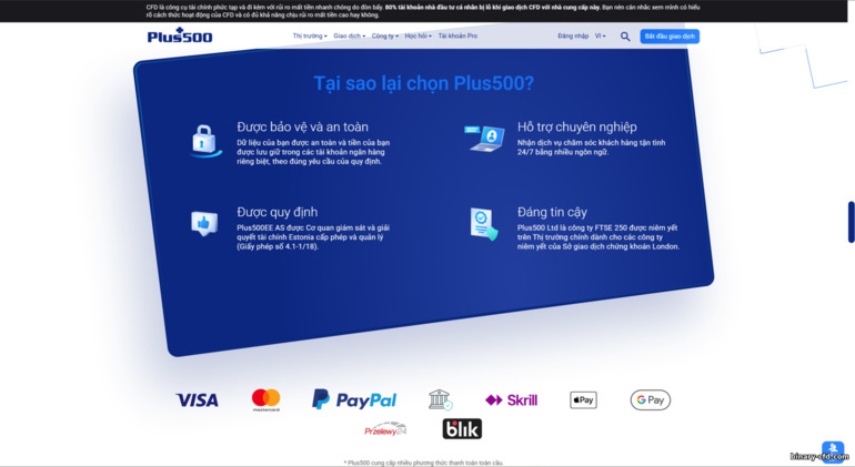 Uy tín & độ tin cậy Plus500