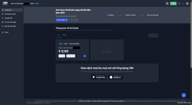 Tài khoản giao dịch XM Tài khoản giao dịch XM