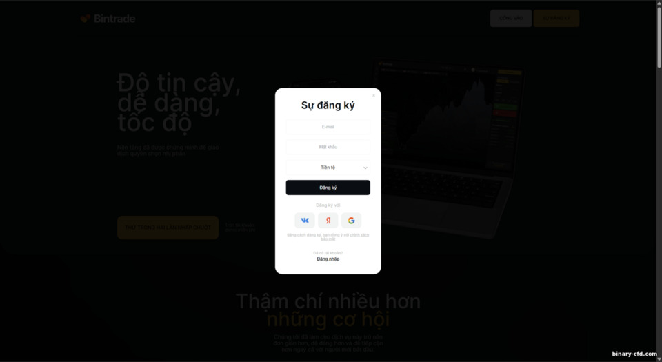 Đăng ký tài khoản BinTrade