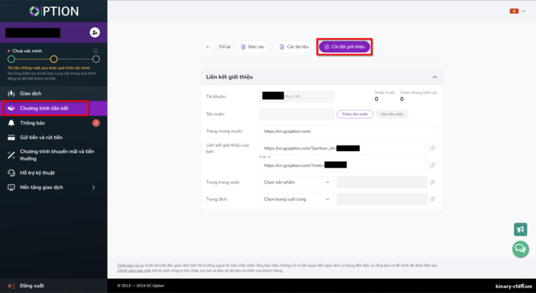 Chương Trình Giới Thiệu GC Option