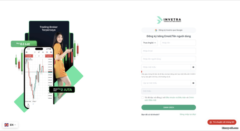 Biểu mẫu đăng ký tài khoản Invetra Biểu mẫu đăng ký tài khoản Invetra