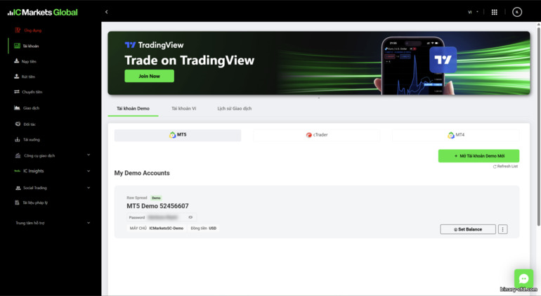 Bảng điều khiển giao dịch IC Markets Bảng điều khiển giao dịch IC Markets