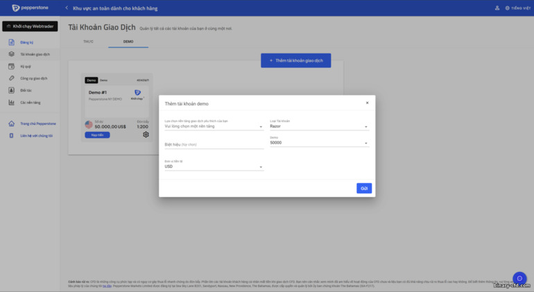 Đăng ký tài khoản giao dịch Pepperstone Đăng ký tài khoản giao dịch Pepperstone