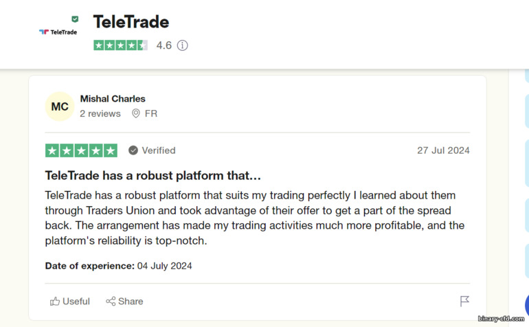 Đánh Giá sàn TeleTrade