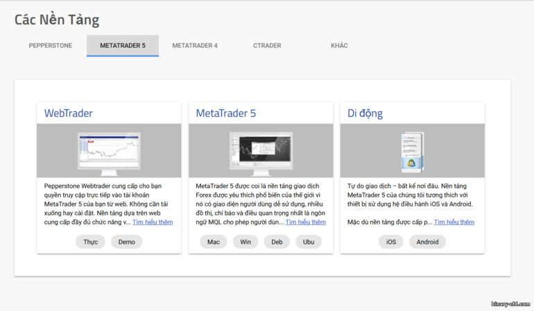 Chọn nền tảng giao dịch tại Pepperstone Chọn nền tảng giao dịch tại Pepperstone