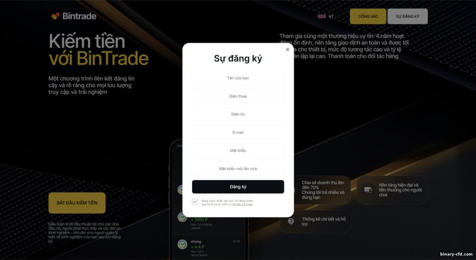 Đăng ký chương trình affiliate BinTrade