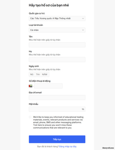 Biểu mẫu đăng ký Pepperstone Biểu mẫu đăng ký Pepperstone