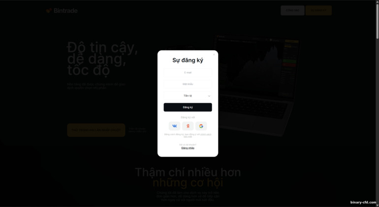 Đăng ký tài khoản BinTrade