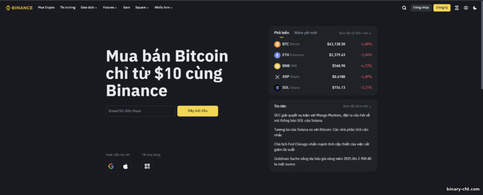 Trang Web Chính Thức Binance