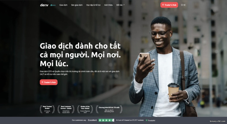Trang web chính thức của Deriv