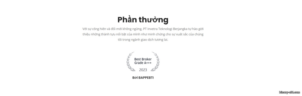 Giải thưởng của sàn Invetra